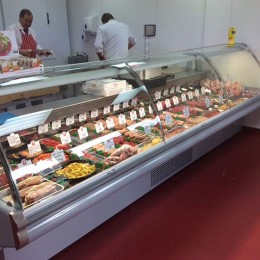 Butchery counter 3.75m, new condensor