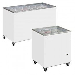 Flat lid chest freezer, different sizes available, ideal for ice cream