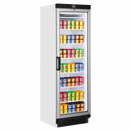 Fixed shelf budget freezer, interior light, small floor footprint, ideal for smaller shops